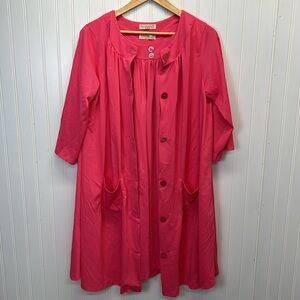 Vintage Aristocraft Nylon Nightgown and‎ Robe Set Hot Pink Sz M